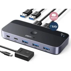 UGREEN USB 3.0 Sharing Switch 2 In 4 Out Black